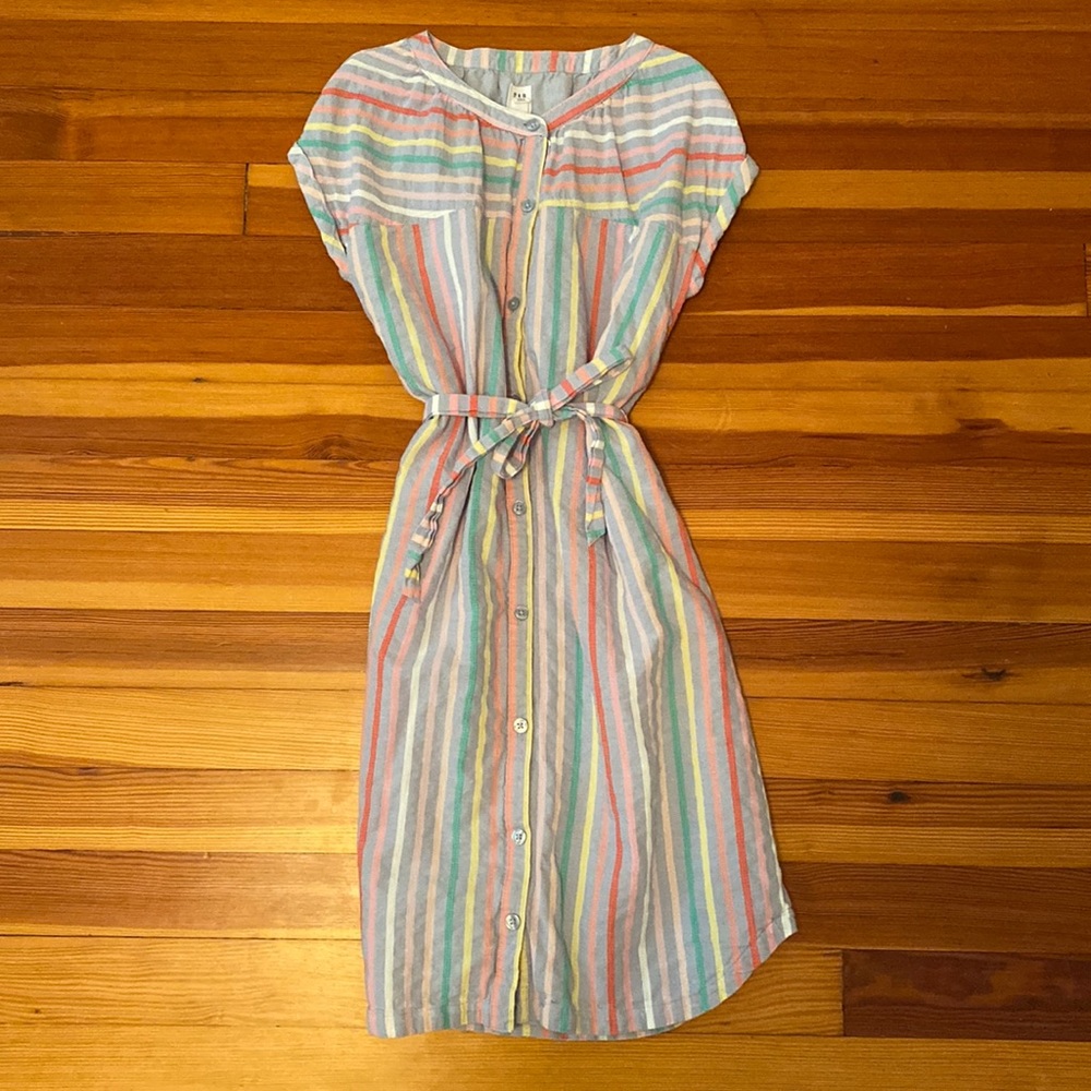 Gap Kids Striped Button Down Dress, with Sash